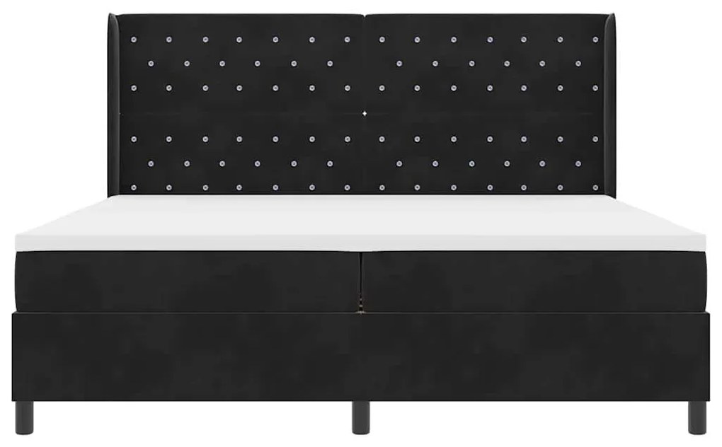 Cama Box com Colchão vidaXL Preta 200x200 cm Veludo