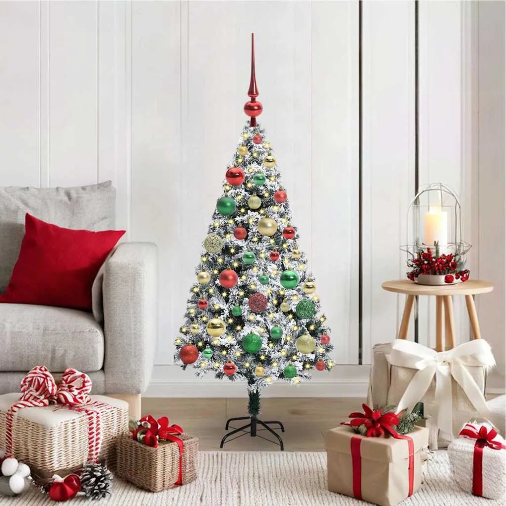 vidaXL Árvore de Natal Artificial Branco 120 cm PVC, Aço e Plástico