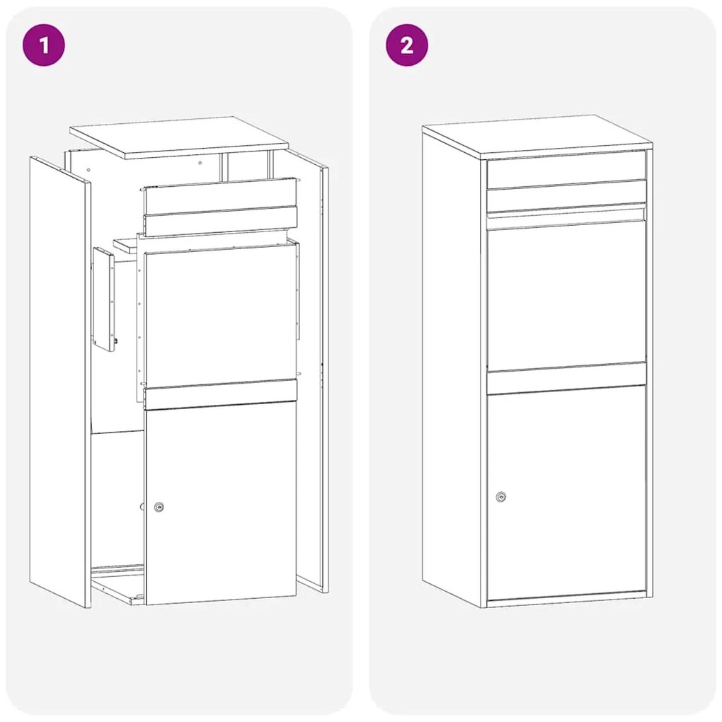 Caixa para entrega de pacotes Branco 41 x 38 x 103 cm Aço