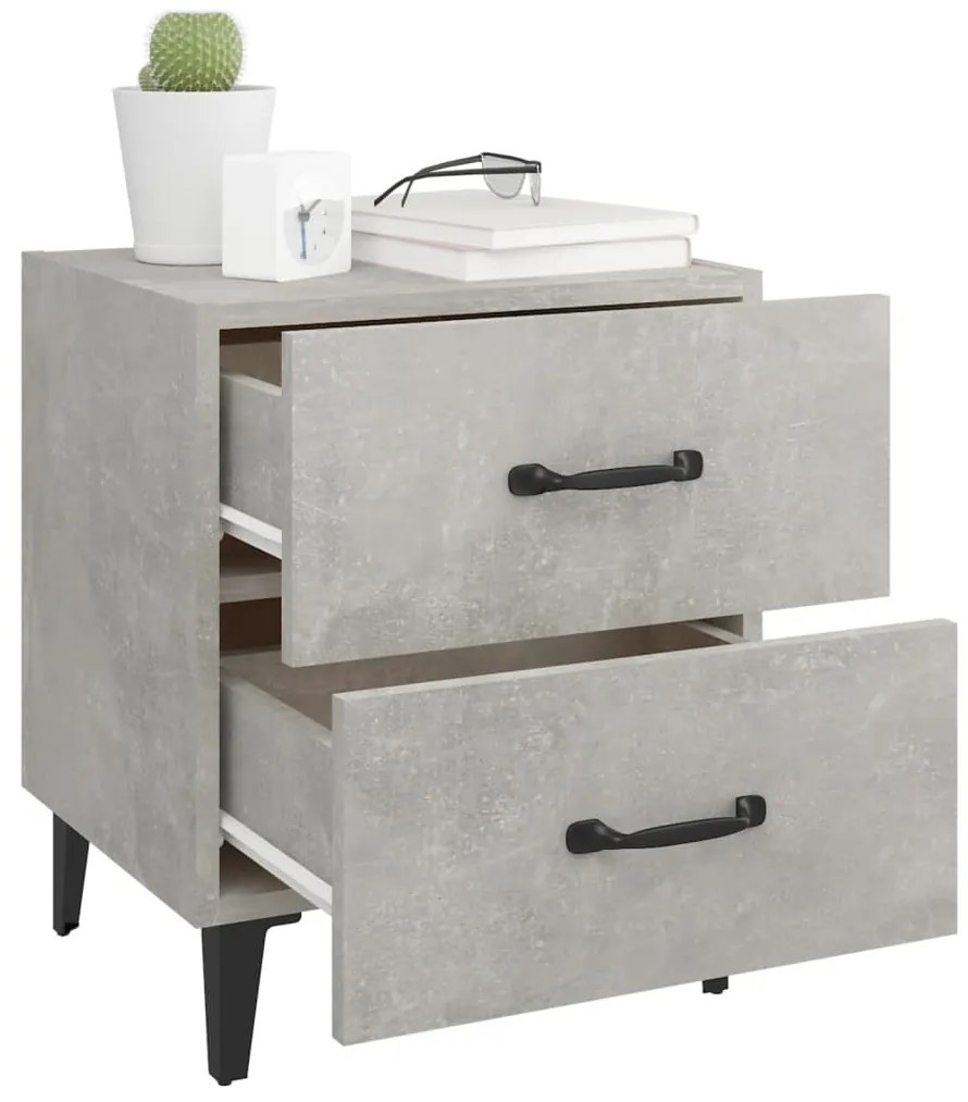 Mesas de cabeceira 2 pcs 40x35x47,5 cm cinzento cimento