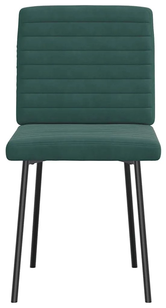 Cadeiras de jantar 4 pcs veludo verde-escuro