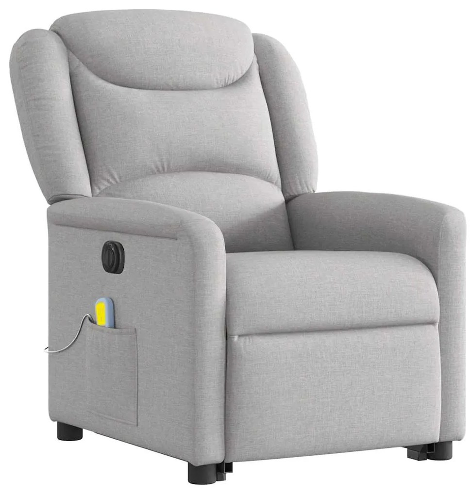 Poltrona elétrica elevatória massagens tecido cinzento-nublado