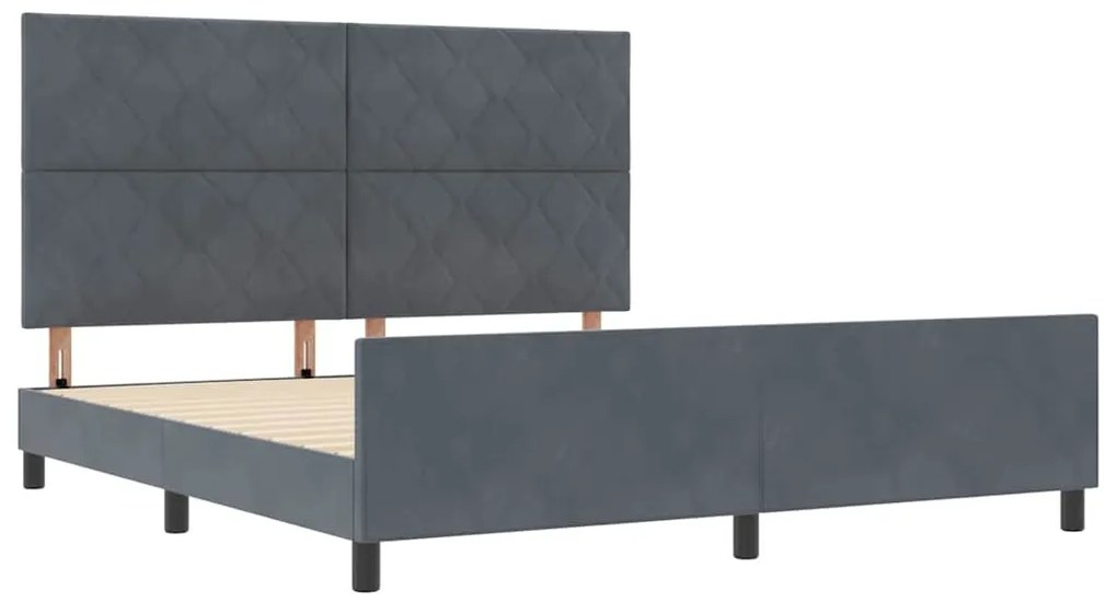 Estrutura de Cama vidaXL Cinza Escuro 180x200 cm Veludo