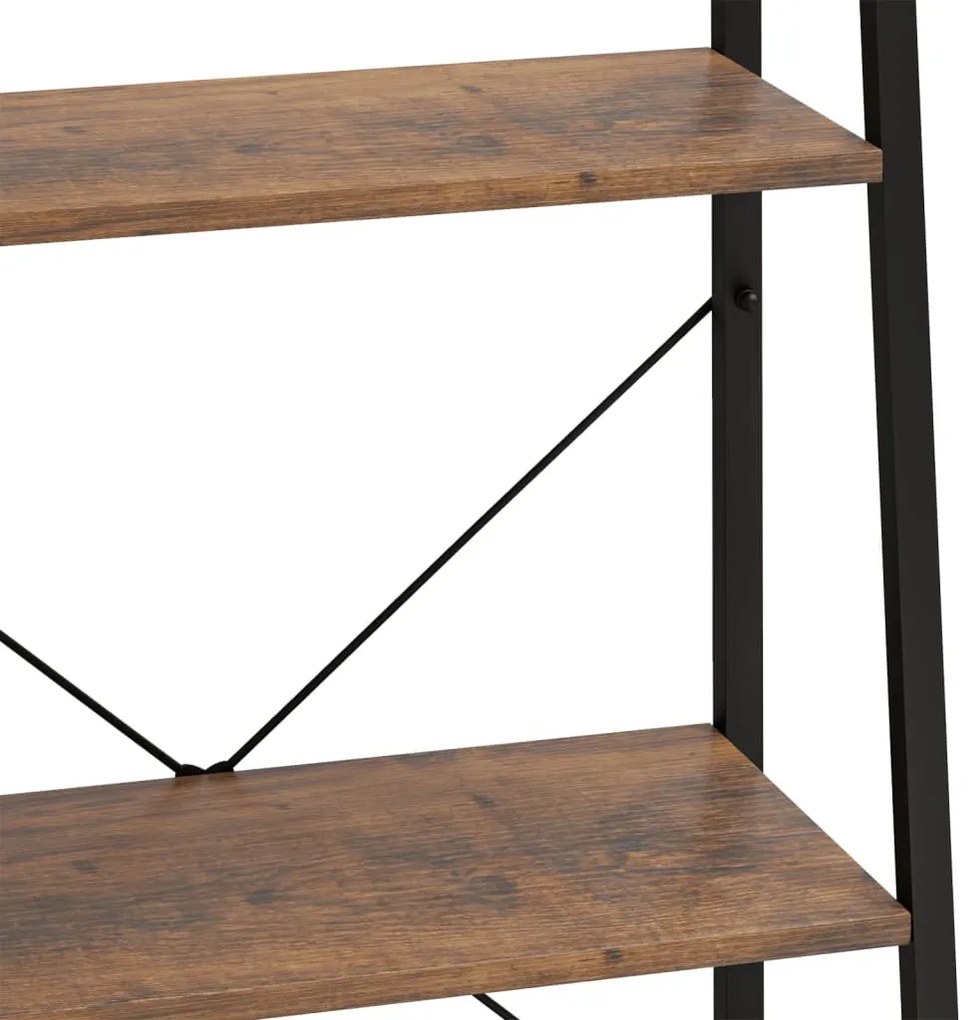 Estante de pé 3 prateleiras 56x35x108 cm castanho-escuro/preto