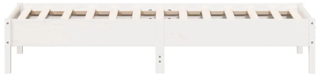 Cama sem colchão 100x200 cm madeira de pinho maciça branco