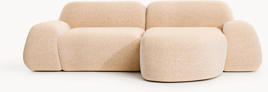 Sofá de canto modular em bouclé Wolke (3 lugares)