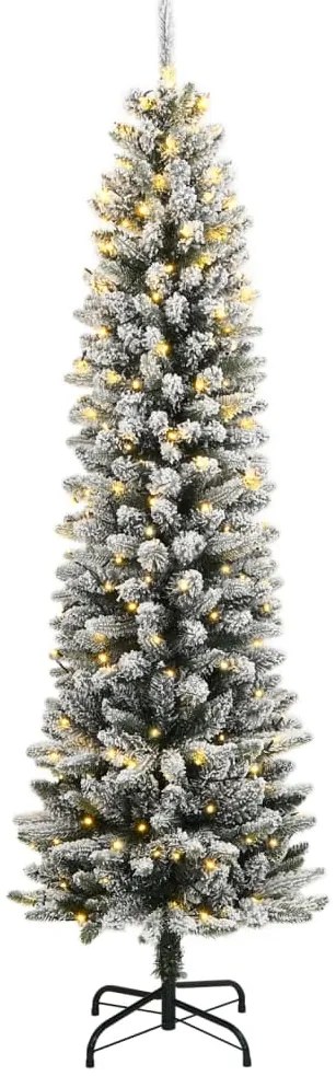 Árvore de Natal artificial com 150 luzes LED e neve 150 cm