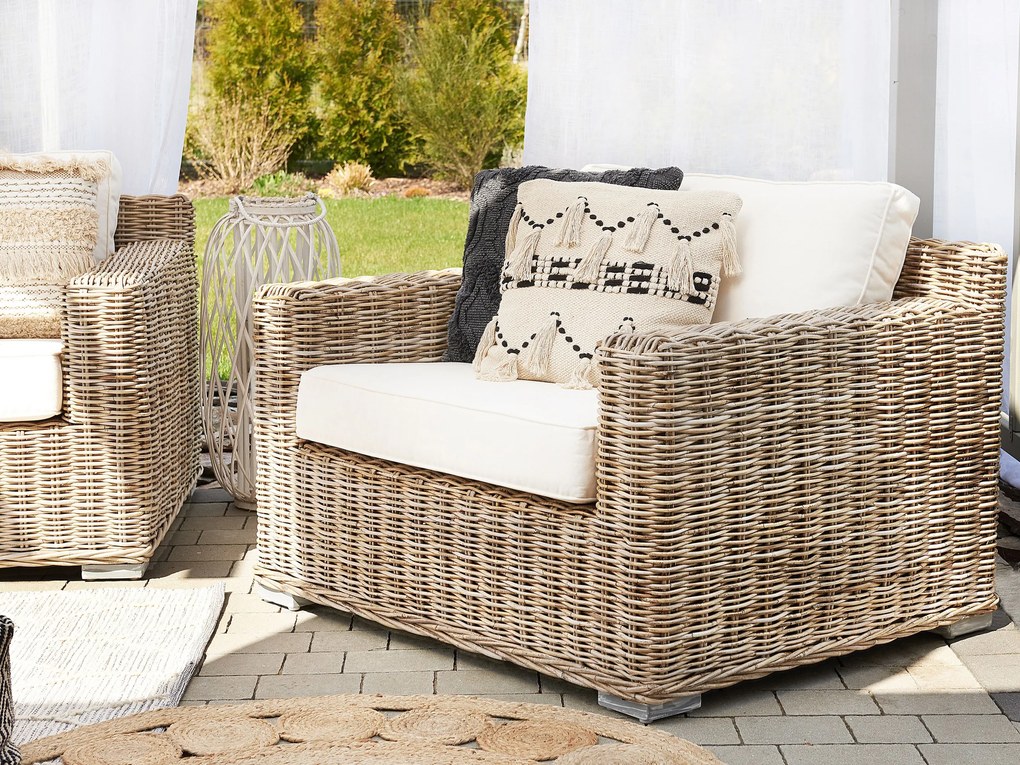 Conjunto de jardim em rattan cor natural ARDEA Beliani