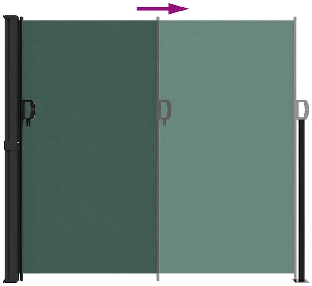Toldo lateral retrátil 180x500 cm verde-escuro