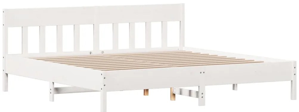 Cama sem colchão 180x200 cm madeira de pinho maciça branco