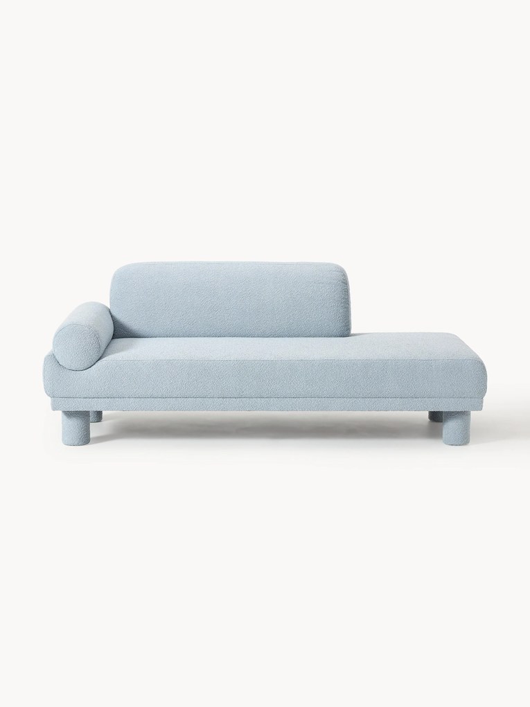 Sofá com chaise longue em bouclé Lilo