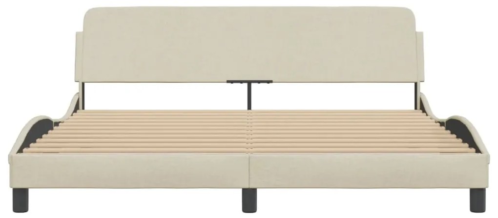 Estrutura de cama sem colchão 180x200 cm tecido cor creme