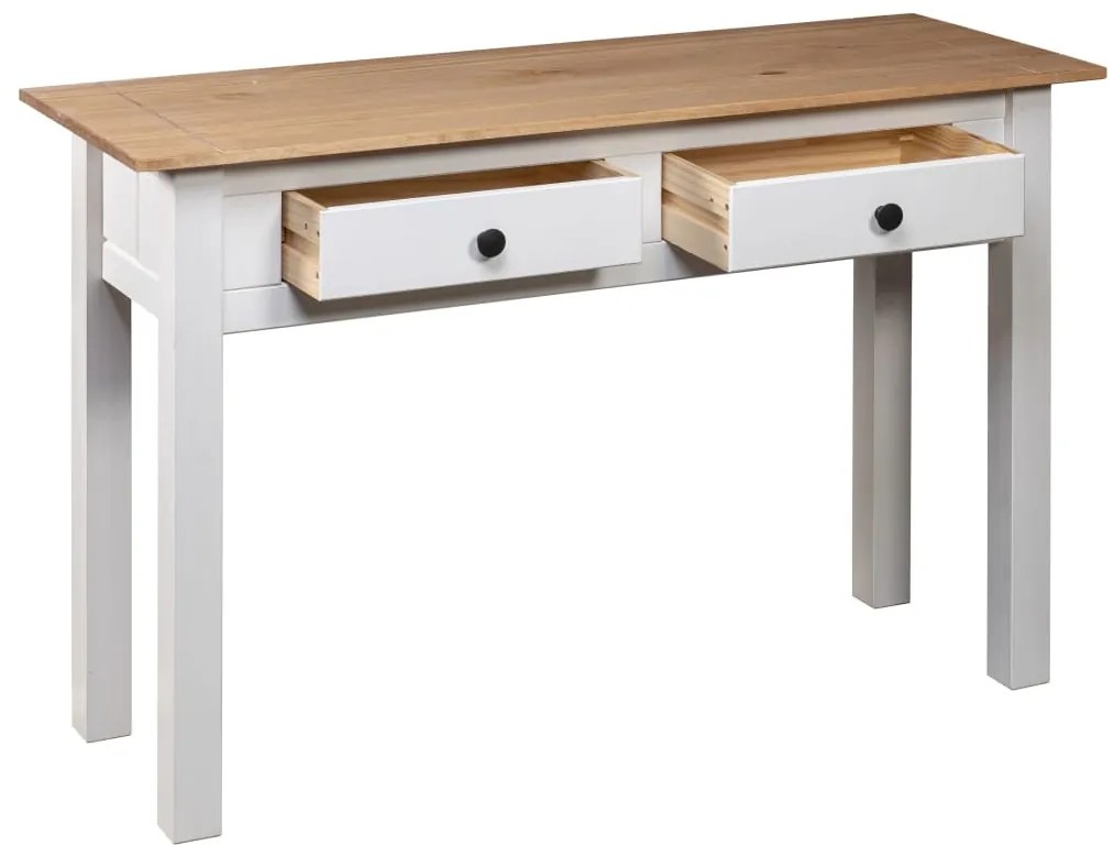 Mesa consola 110x40x72 cm pinho maciço Panama branco