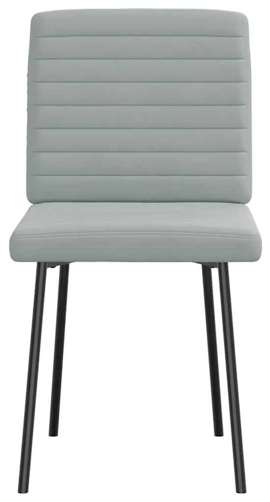Cadeiras de jantar 4 pcs veludo cinzento-claro