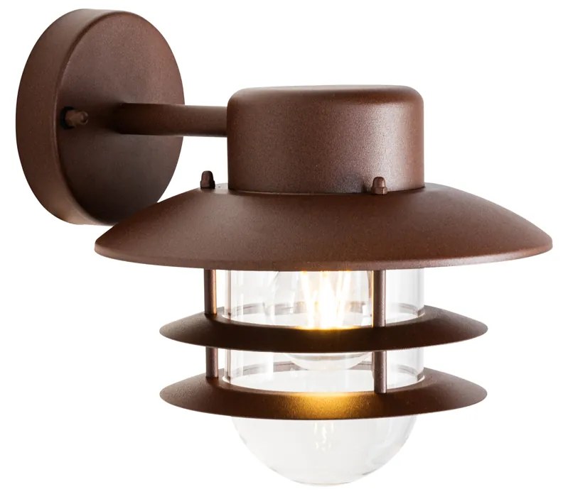 Candeeiro de parede industrial castanho enferrujado IP44 - Shell Industrial