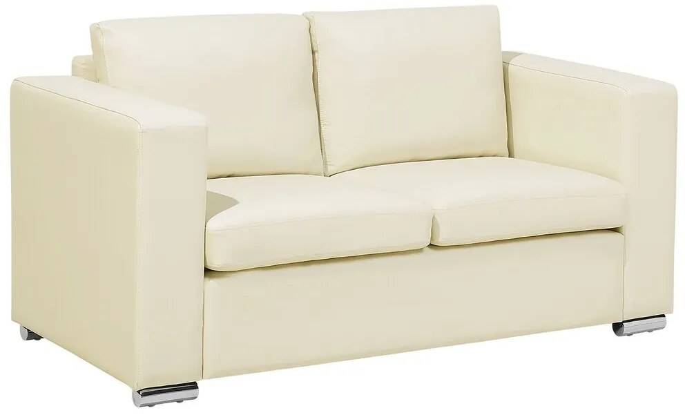 Conjunto de sofás com 6 lugares em pele creme HELSINKI Beliani