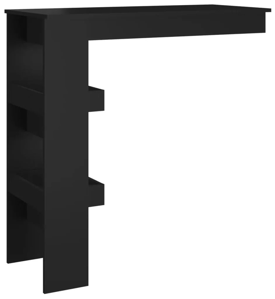 Mesa de bar p/ parede 102x45x103,5 cm derivados madeira preto