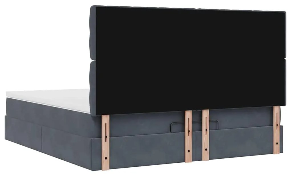 Estrutura cama otomana colchões 180x200 cm cinzento escuro