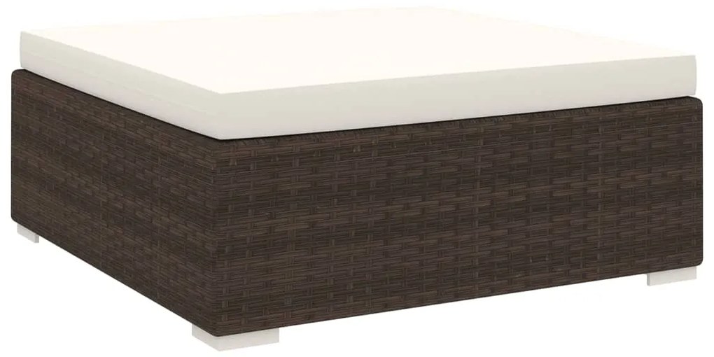 Apoio de pés seccional c/ almofadão 1 pc vime PE castanho