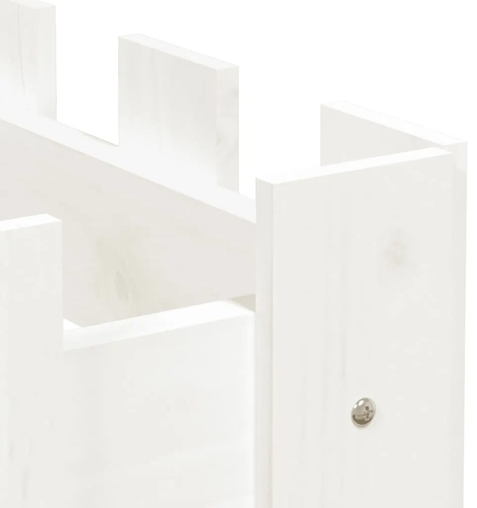 Canteiro elevado c/design cerca 200x30x30cm pinho maciço branco