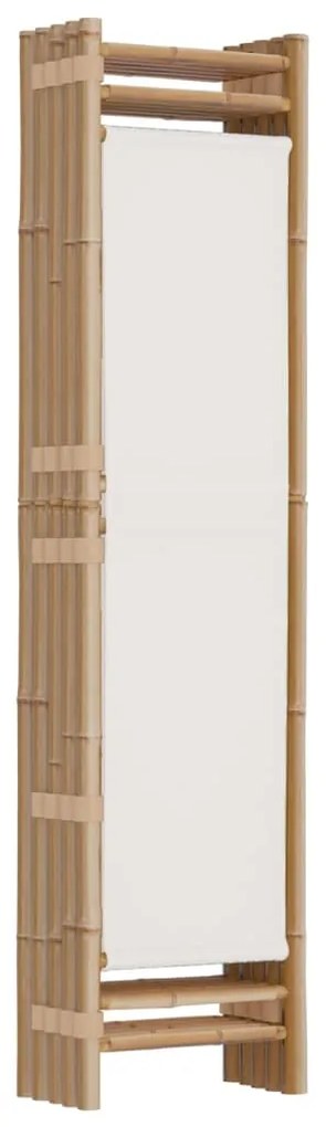 Divisória/biombo com 5 painéis dobráveis 200 cm bambu e lona