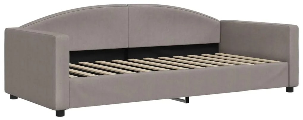 Sofá-cama com colchão 90x200 cm tecido cinzento-acastanhado