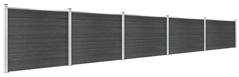 Conjunto painel de cerca 872x146 cm WPC cinzento