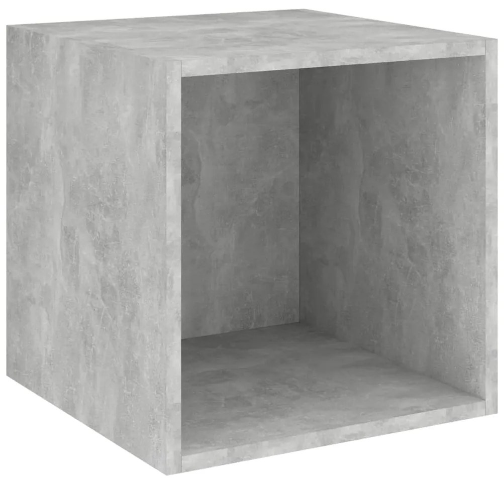 2 pcs conjunto de móveis de TV contraplacado cinzento cimento