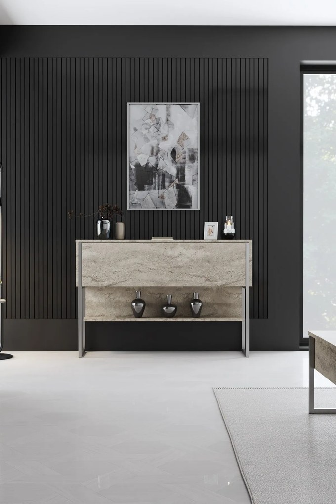 Cômoda Luxe – Travertine Silver – 120x80x30 cm