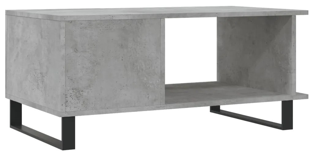 Mesa de centro 90x50x40 madeira processada cinza cimento