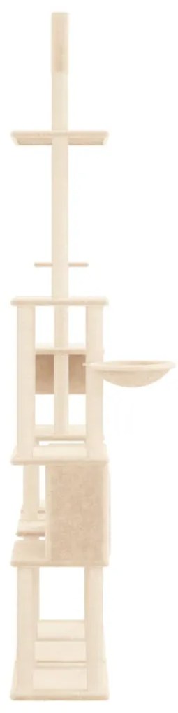 Árvore p/ gatos c/ postes arranhadores sisal 279 cm cor creme
