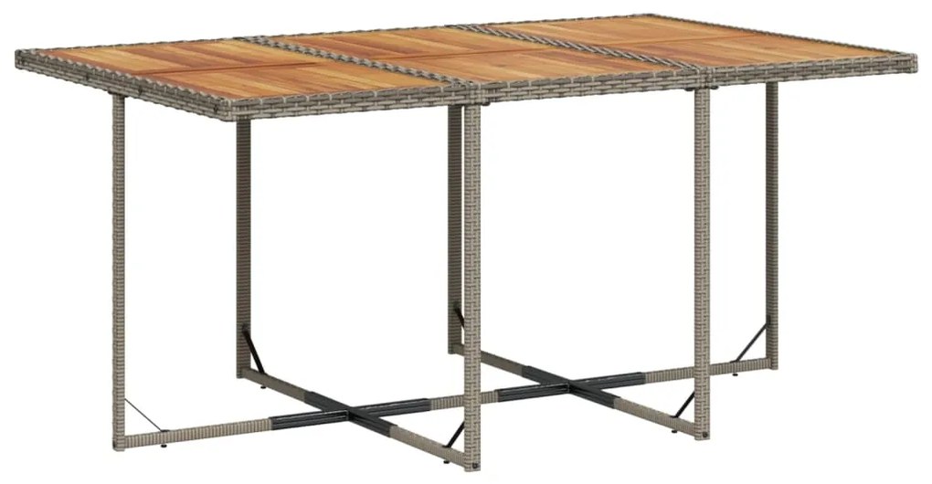 11 pcs conjunto jantar p/ jardim c/ almofadões vime PE cinzento