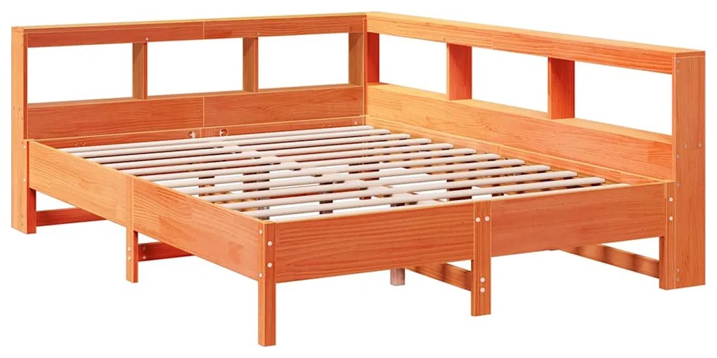 Cama com estante sem colchão 140x190 cm pinho maciço