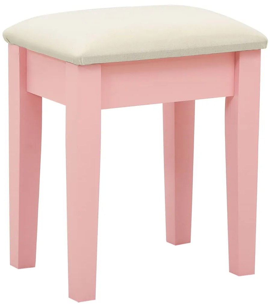 Toucador c/ banco 65x36x128 cm MDF e madeira de paulownia rosa