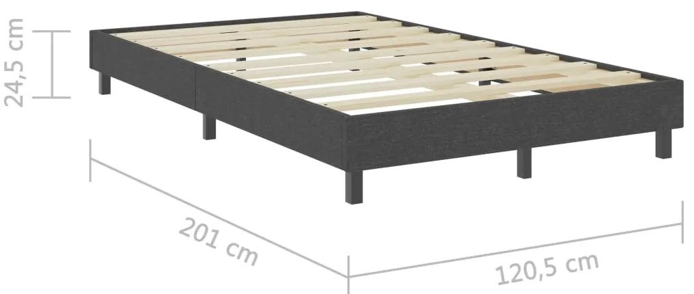 Cama boxspring 120x200 cm tecido cinzento