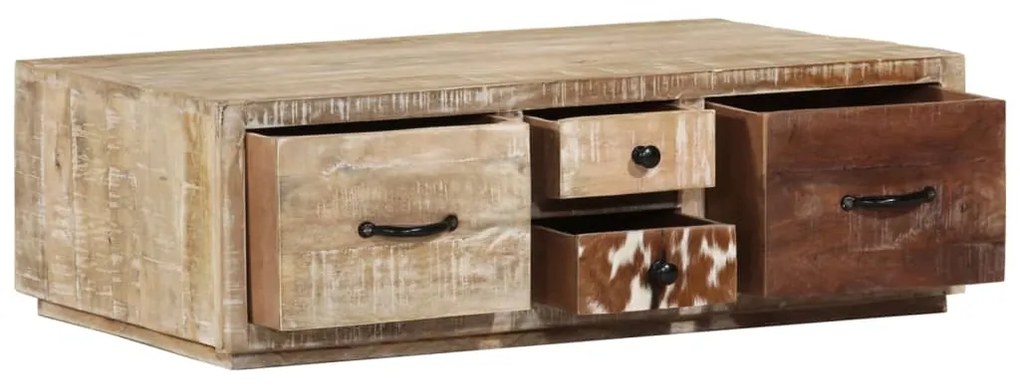 vidaXL Mesa de centro madeira de mangueira maciça 90x60x30 cm