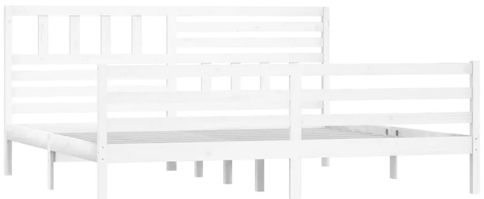 Estrutura de cama 200x200 cm madeira maciça branco