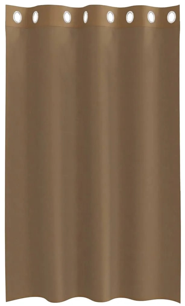 Cortinas de voile com ilhós 2 pcs castanho-claro