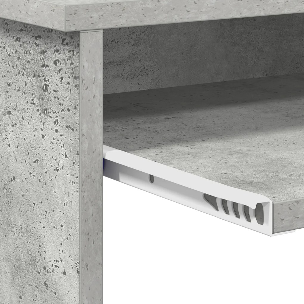 Secretária com Armazenamento Cinza Claro 120,5x44x88,5 cm Madeira Enge
