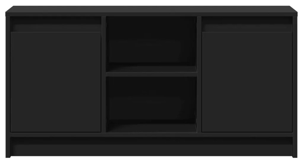 Móvel de TV com luzes LED derivados de madeira preto