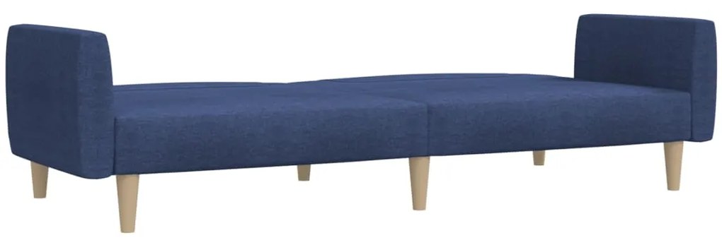 Sofá-cama de 2 lugares tecido azul