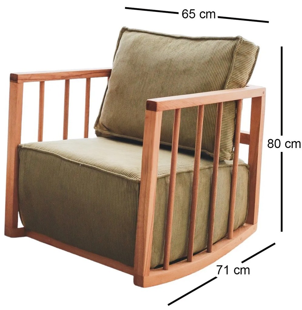 Cadeira Wing Sallanan – Khaki – 65x80x71 cm