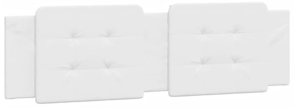 Estrutura cama c/ luzes LED 180x200 cm couro artificial branco