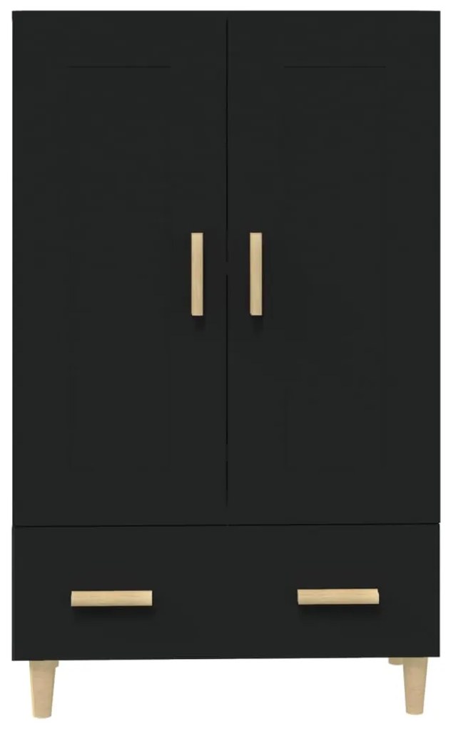 Armário alto 70x31x115 cm derivados de madeira preto