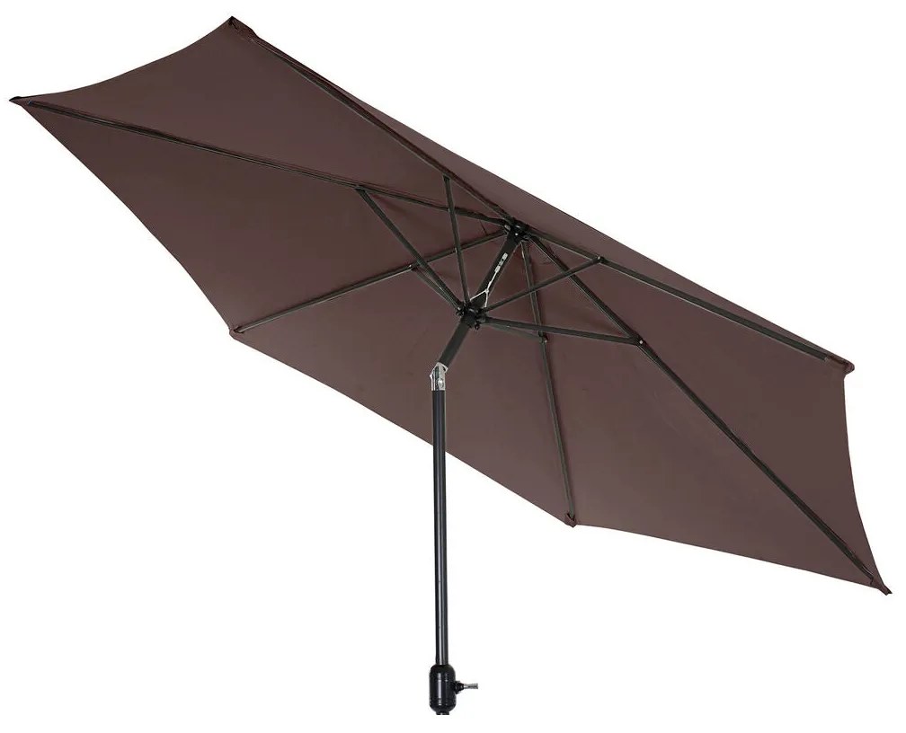 Parasol DKD Home Decor Preto Castanho Aço 300 x 300 x 250 cm
