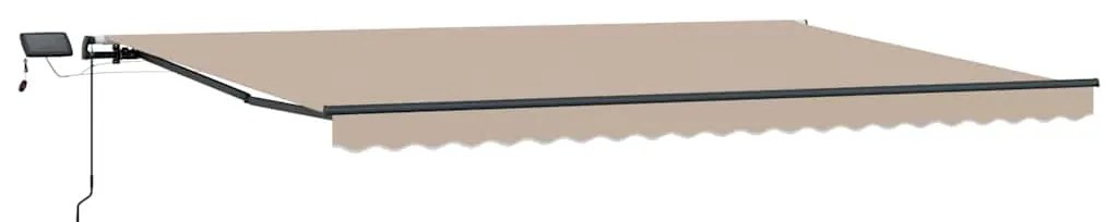 Toldo Retrátil Manual vidaXL com LED Bege 500x300 cm