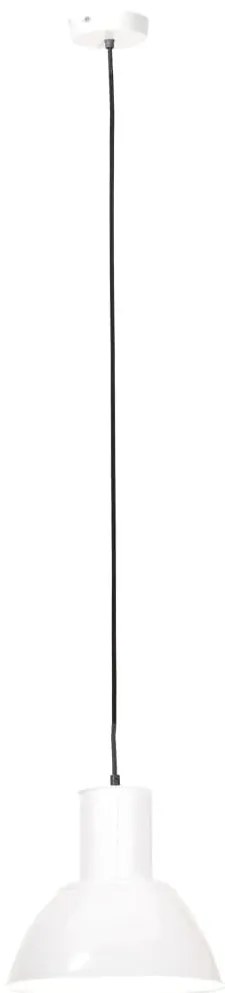 Candeeiro suspenso redondo 25 W 28,5 cm E27 branco