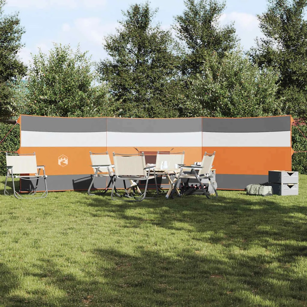 Corta-vento de campismo 508x130 cm impermeável cinza/laranja
