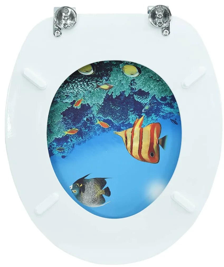 Assento de sanita com tampa MDF design mar profundo