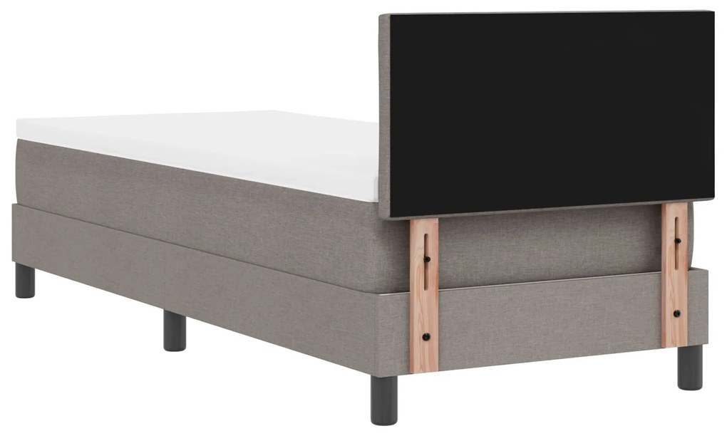 Cama Box com Colchão & LED Taupe 80x200 cm Tecido